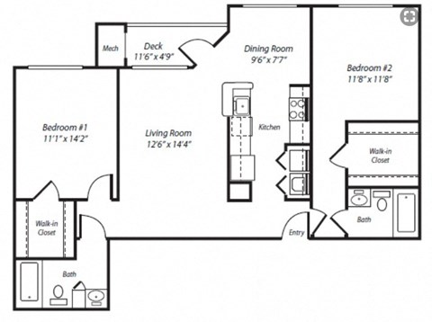 Ellington Metro West Dukes 2 bedroom floor plan